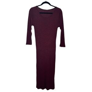 Cotton On women's L rib knit long sleeve tight dress Whimsigoth grunge boho